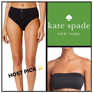 NWT Kate Spade Ribbed High Waist Bikini Set